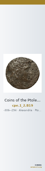 Coins of the Ptolemaic Empire Vol. I, Part II, no. B19 — CANOA
