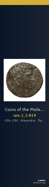 Coins of the Ptolemaic Empire Vol. I, Part II, no. B19 — CANOA