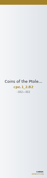 Coins of the Ptolemaic Empire Vol. I, Part II, no. B2 — CANOA
