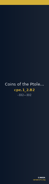 Coins of the Ptolemaic Empire Vol. I, Part II, no. B2 — CANOA
