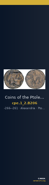 Coins of the Ptolemaic Empire Vol. I, Part II, no. B206 — CANOA