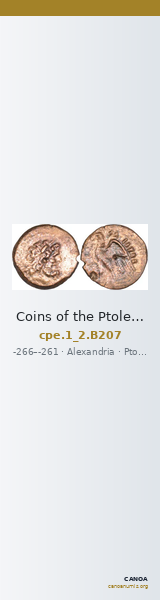 Coins of the Ptolemaic Empire Vol. I, Part II, no. B207 — CANOA