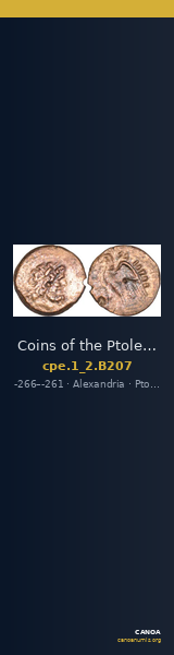 Coins of the Ptolemaic Empire Vol. I, Part II, no. B207 — CANOA