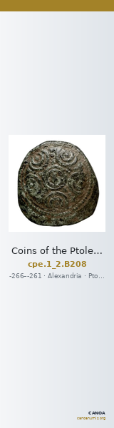 Coins of the Ptolemaic Empire Vol. I, Part II, no. B208 — CANOA