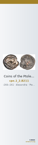Coins of the Ptolemaic Empire Vol. I, Part II, no. B211 — CANOA
