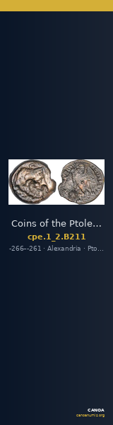 Coins of the Ptolemaic Empire Vol. I, Part II, no. B211 — CANOA