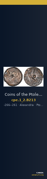Coins of the Ptolemaic Empire Vol. I, Part II, no. B213 — CANOA
