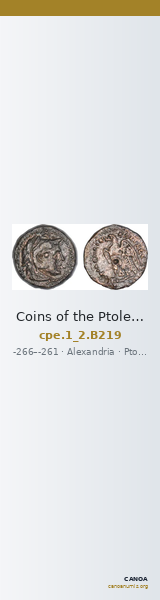 Coins of the Ptolemaic Empire Vol. I, Part II, no. B219 — CANOA