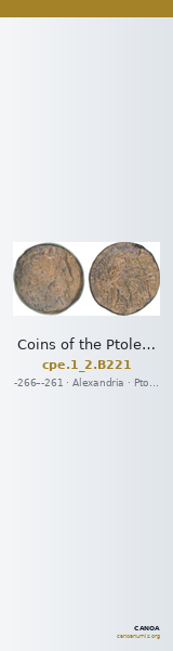 Coins of the Ptolemaic Empire Vol. I, Part II, no. B221 — CANOA