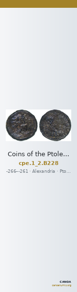 Coins of the Ptolemaic Empire Vol. I, Part II, no. B228 — CANOA