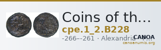 Coins of the Ptolemaic Empire Vol. I, Part II, no. B228 — CANOA