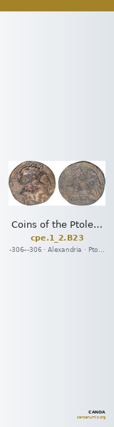 Coins of the Ptolemaic Empire Vol. I, Part II, no. B23 — CANOA