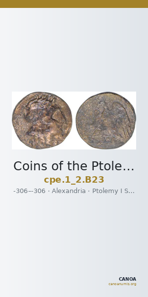 Coins of the Ptolemaic Empire Vol. I, Part II, no. B23 — CANOA