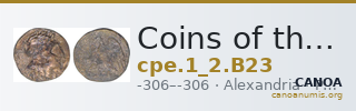 Coins of the Ptolemaic Empire Vol. I, Part II, no. B23 — CANOA