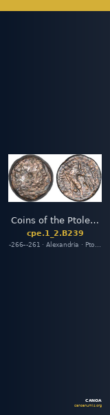 Coins of the Ptolemaic Empire Vol. I, Part II, no. B239 — CANOA