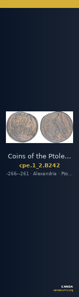 Coins of the Ptolemaic Empire Vol. I, Part II, no. B242 — CANOA