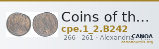 Coins of the Ptolemaic Empire Vol. I, Part II, no. B242 — CANOA