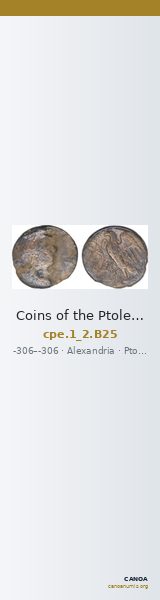 Coins of the Ptolemaic Empire Vol. I, Part II, no. B25 — CANOA