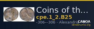 Coins of the Ptolemaic Empire Vol. I, Part II, no. B25 — CANOA