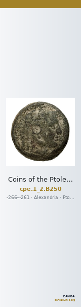 Coins of the Ptolemaic Empire Vol. I, Part II, no. B250 — CANOA