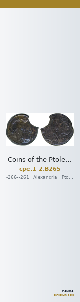 Coins of the Ptolemaic Empire Vol. I, Part II, no. B265 — CANOA