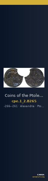 Coins of the Ptolemaic Empire Vol. I, Part II, no. B265 — CANOA