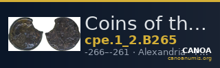 Coins of the Ptolemaic Empire Vol. I, Part II, no. B265 — CANOA