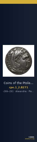 Coins of the Ptolemaic Empire Vol. I, Part II, no. B271 — CANOA