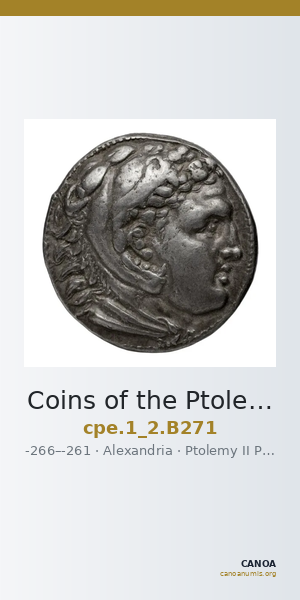 Coins of the Ptolemaic Empire Vol. I, Part II, no. B271 — CANOA