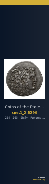 Coins of the Ptolemaic Empire Vol. I, Part II, no. B290 — CANOA