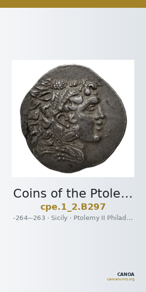 Coins of the Ptolemaic Empire Vol. I, Part II, no. B297 — CANOA