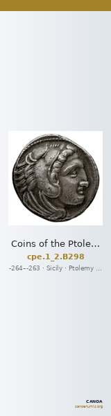 Coins of the Ptolemaic Empire Vol. I, Part II, no. B298 — CANOA