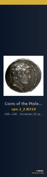 Coins of the Ptolemaic Empire Vol. I, Part II, no. B310 — CANOA