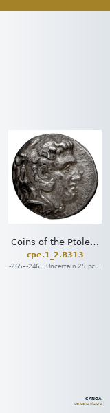 Coins of the Ptolemaic Empire Vol. I, Part II, no. B313 — CANOA