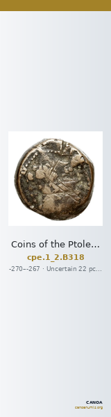 Coins of the Ptolemaic Empire Vol. I, Part II, no. B318 — CANOA