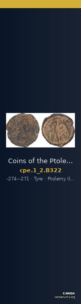 Coins of the Ptolemaic Empire Vol. I, Part II, no. B322 — CANOA