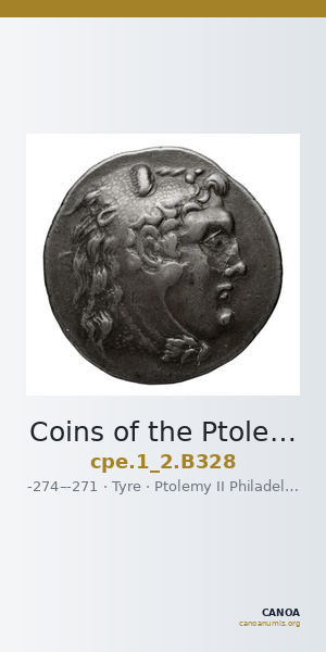 Coins of the Ptolemaic Empire Vol. I, Part II, no. B328 — CANOA