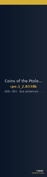 Coins of the Ptolemaic Empire Vol. I, Part II, no. B338b — CANOA