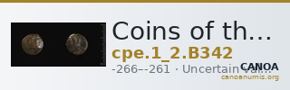 Coins of the Ptolemaic Empire Vol. I, Part II, no. B342 — CANOA
