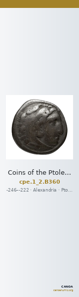 Coins of the Ptolemaic Empire Vol. I, Part II, no. B360 — CANOA