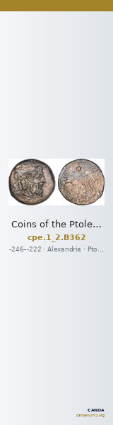 Coins of the Ptolemaic Empire Vol. I, Part II, no. B362 — CANOA