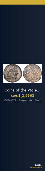 Coins of the Ptolemaic Empire Vol. I, Part II, no. B362 — CANOA