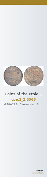 Coins of the Ptolemaic Empire Vol. I, Part II, no. B366 — CANOA