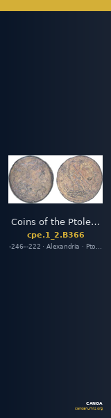 Coins of the Ptolemaic Empire Vol. I, Part II, no. B366 — CANOA