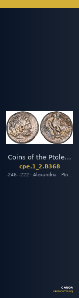 Coins of the Ptolemaic Empire Vol. I, Part II, no. B368 — CANOA