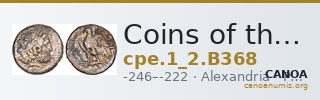 Coins of the Ptolemaic Empire Vol. I, Part II, no. B368 — CANOA