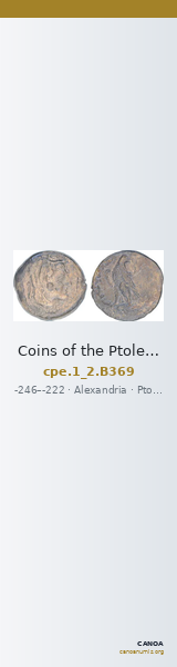 Coins of the Ptolemaic Empire Vol. I, Part II, no. B369 — CANOA