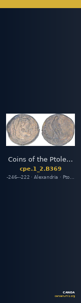 Coins of the Ptolemaic Empire Vol. I, Part II, no. B369 — CANOA