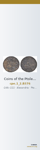 Coins of the Ptolemaic Empire Vol. I, Part II, no. B376 — CANOA