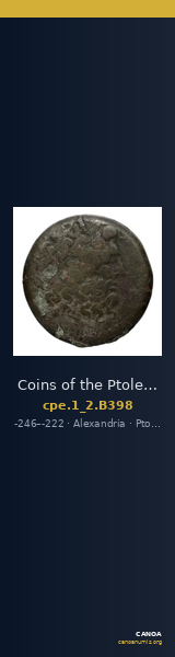 Coins of the Ptolemaic Empire Vol. I, Part II, no. B398 — CANOA